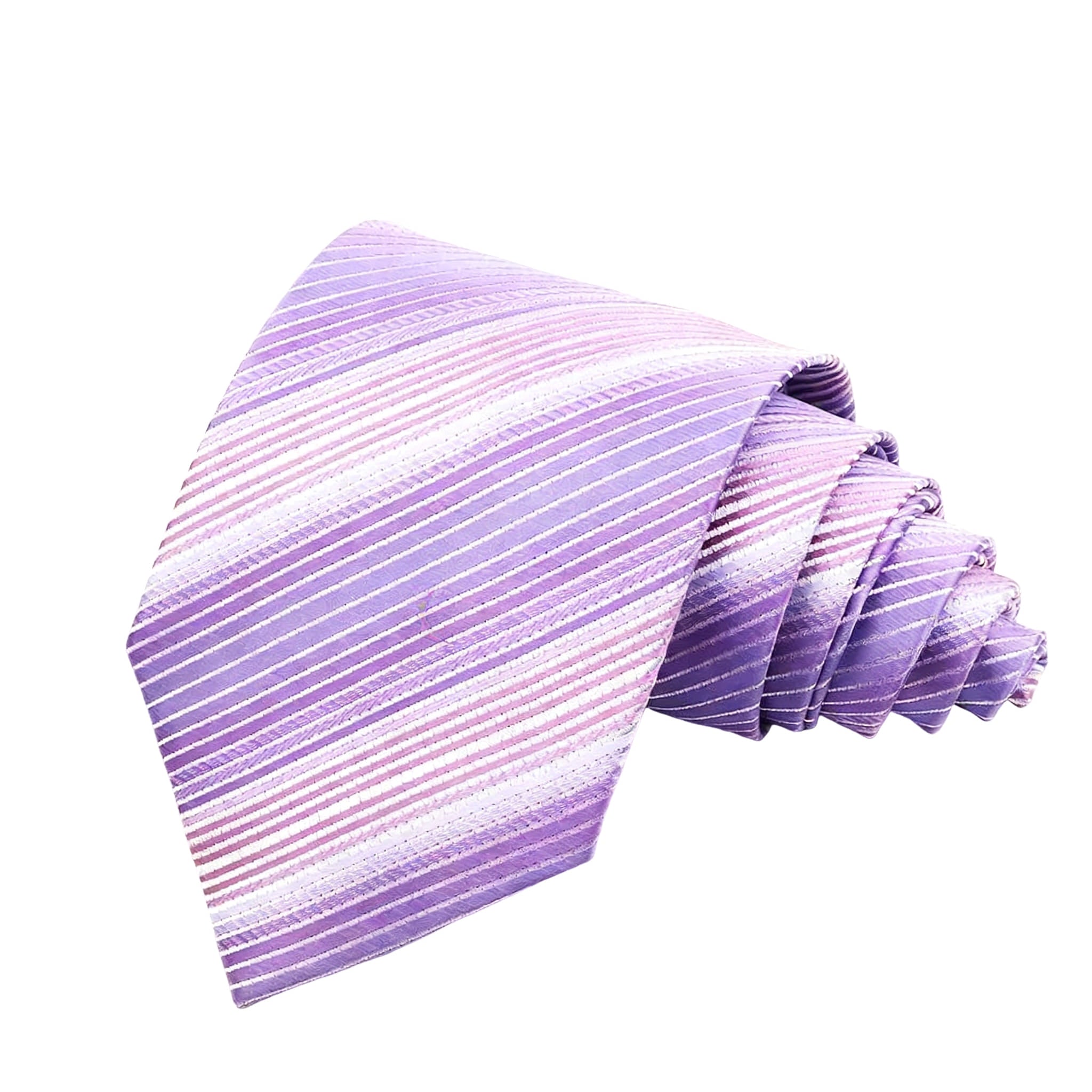 Lavender White Striped Necktie