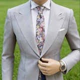 Purple with Multicolor Floral Necktie