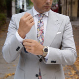 Purple with Multicolor Floral Necktie