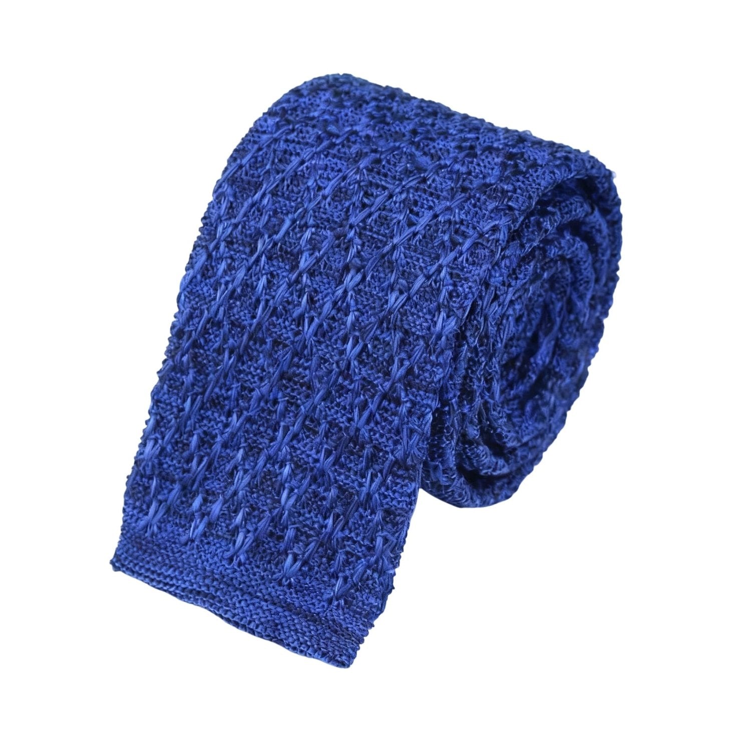 Blue With Blue Textured Knitted Necktie