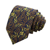 Navy Blue Gold Leaf Necktie