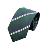 Green White Striped Necktie