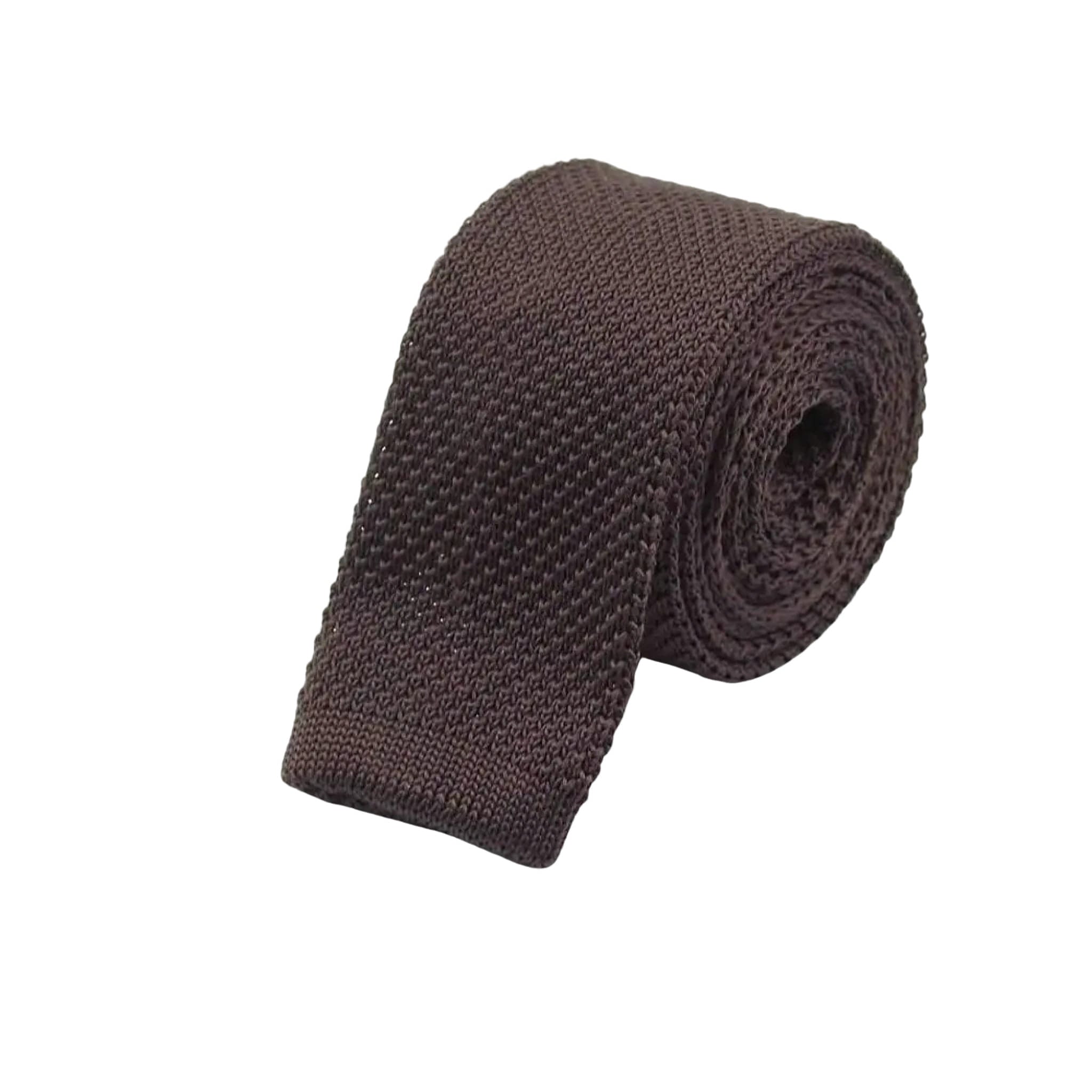 Dark Brown Knitted Necktie
