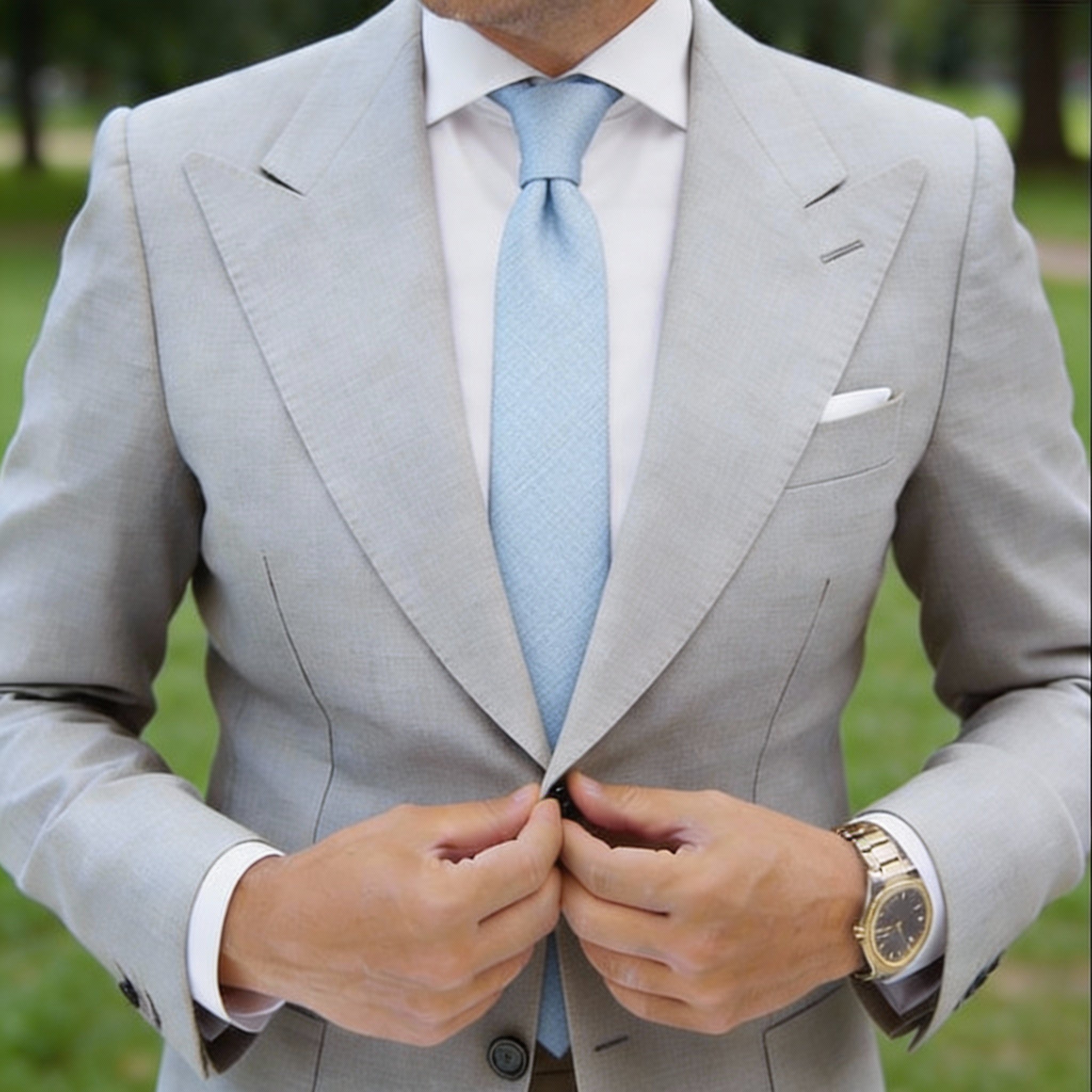 Light Blue with Solid Necktie