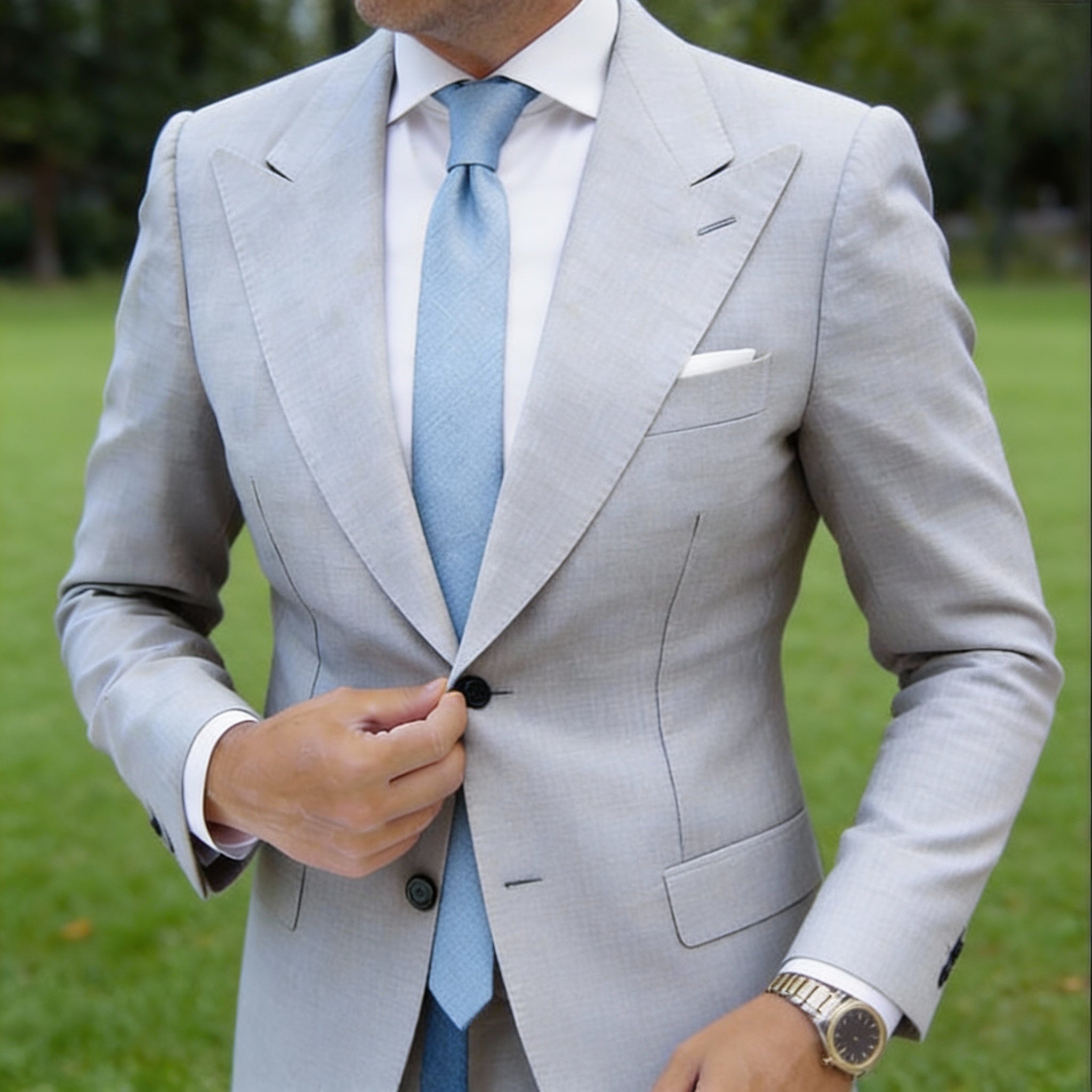 Light Blue with Solid Necktie