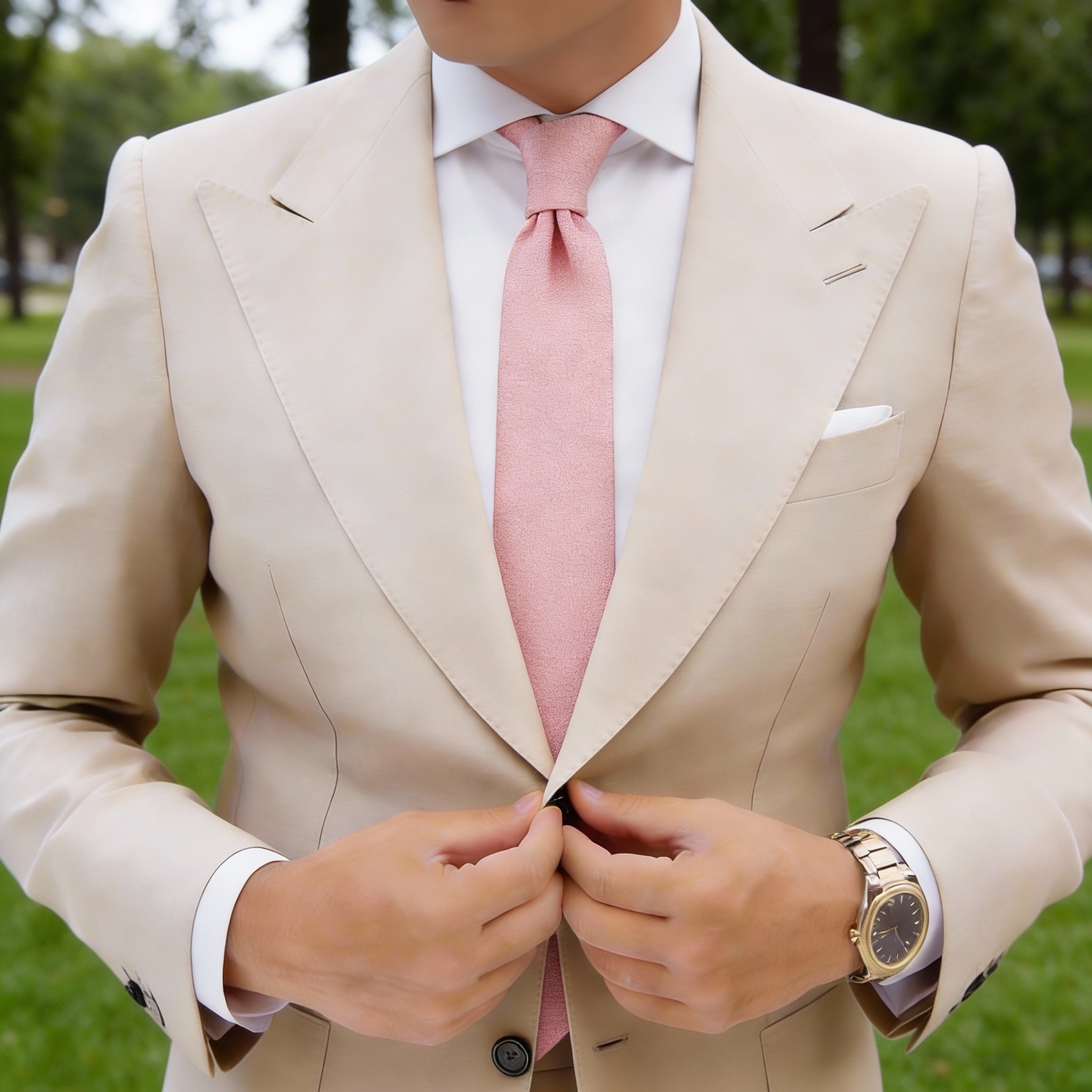 Pink Solid Necktie