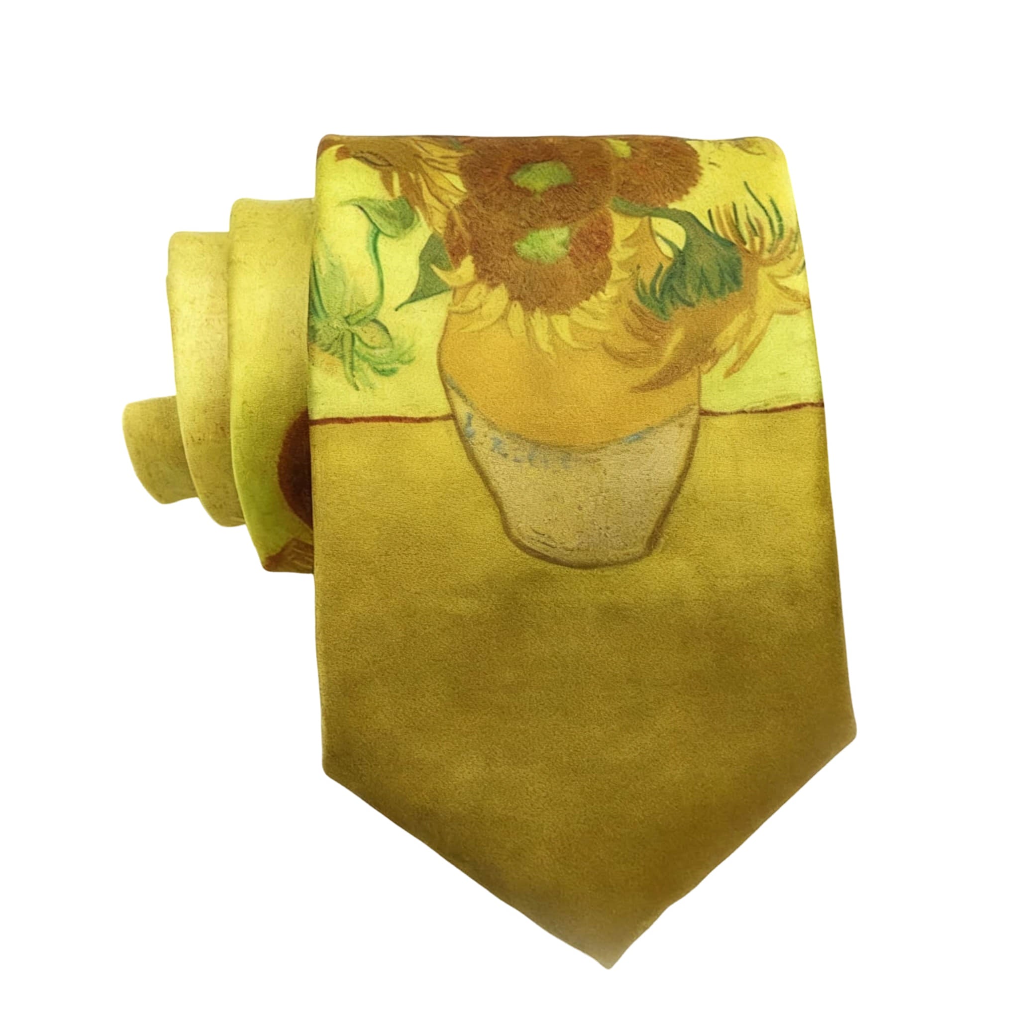 Olive Brown Floral Necktie