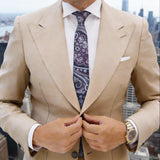 Dark Purple With Light Blue Paisley Necktie