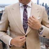 Dark Purple With Light Blue Paisley Necktie