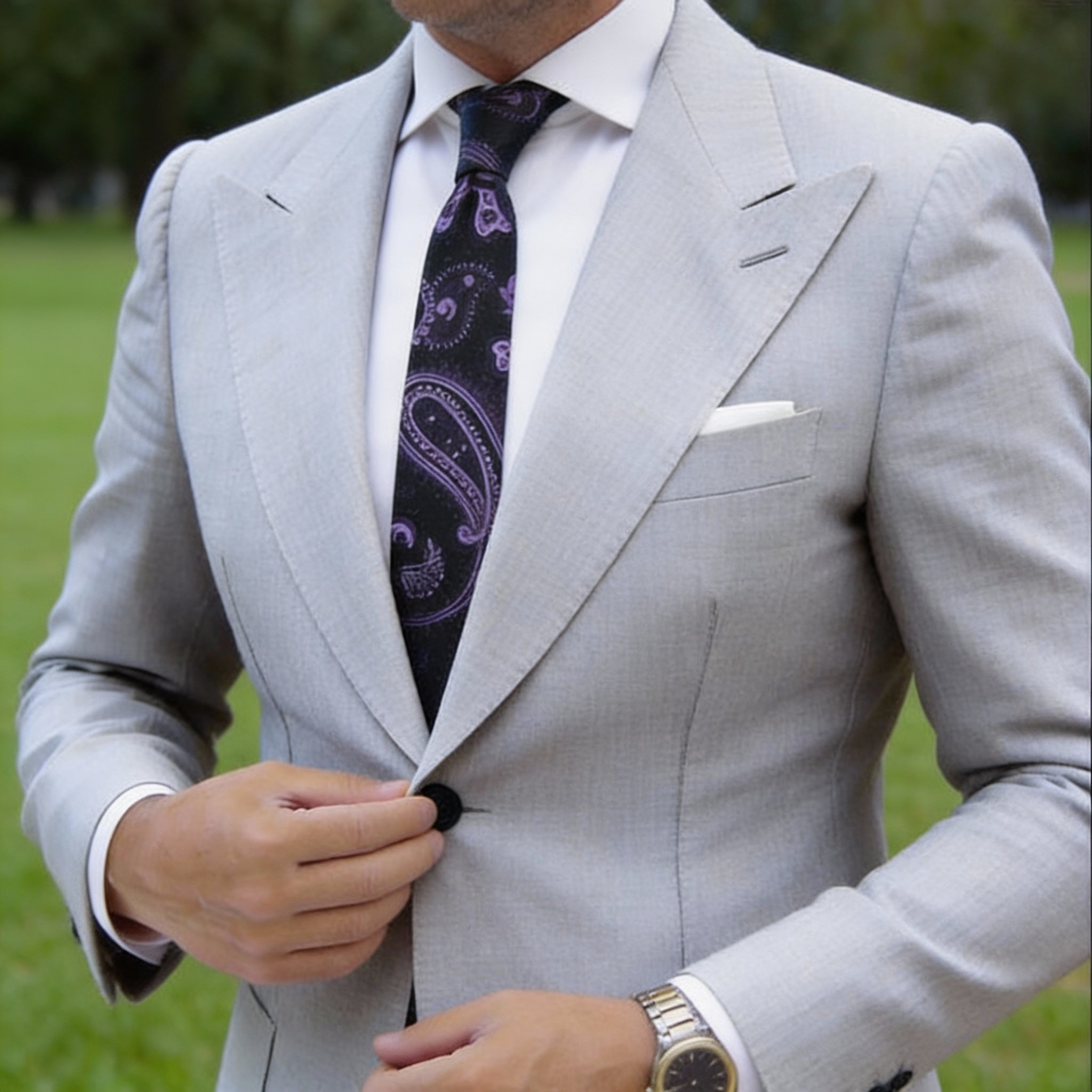 Black with Purple Paisley Necktie