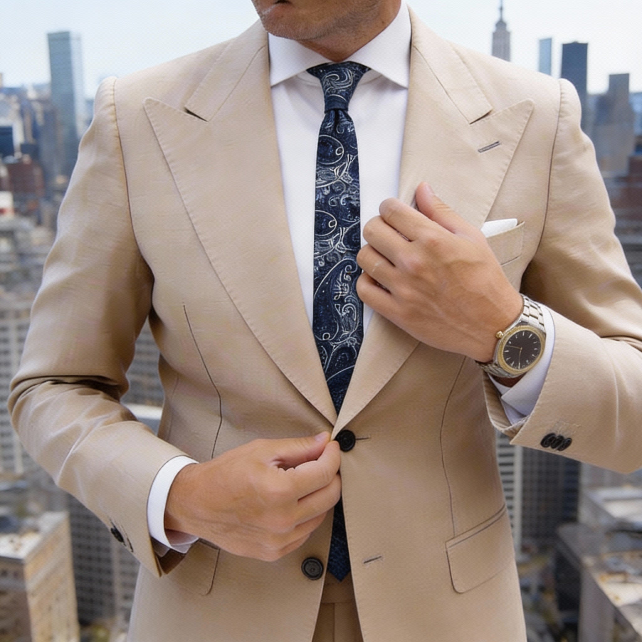 Black With Blue Paisley Necktie