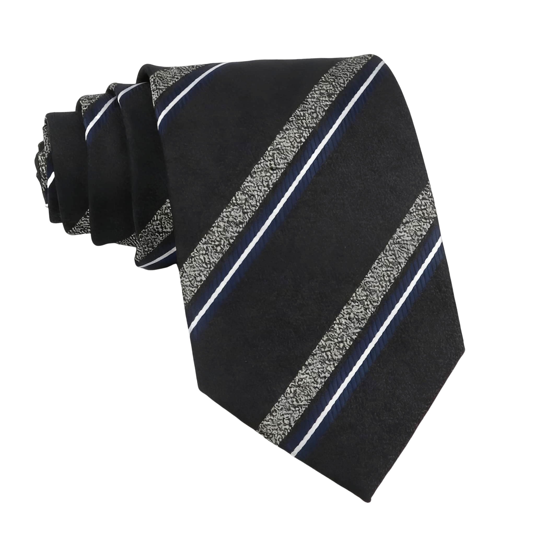 Black Gray Striped Necktie