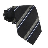 Black Gray Striped Necktie