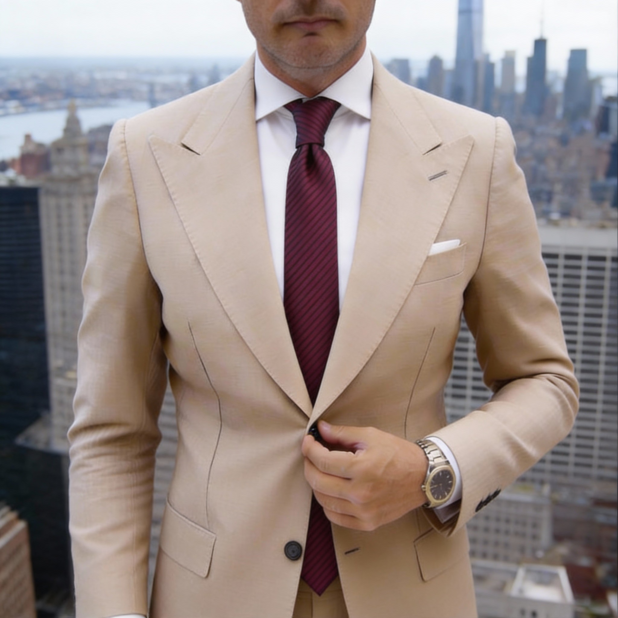Red With Dark Stripes Necktie