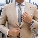 Silver With Black Striped Necktie