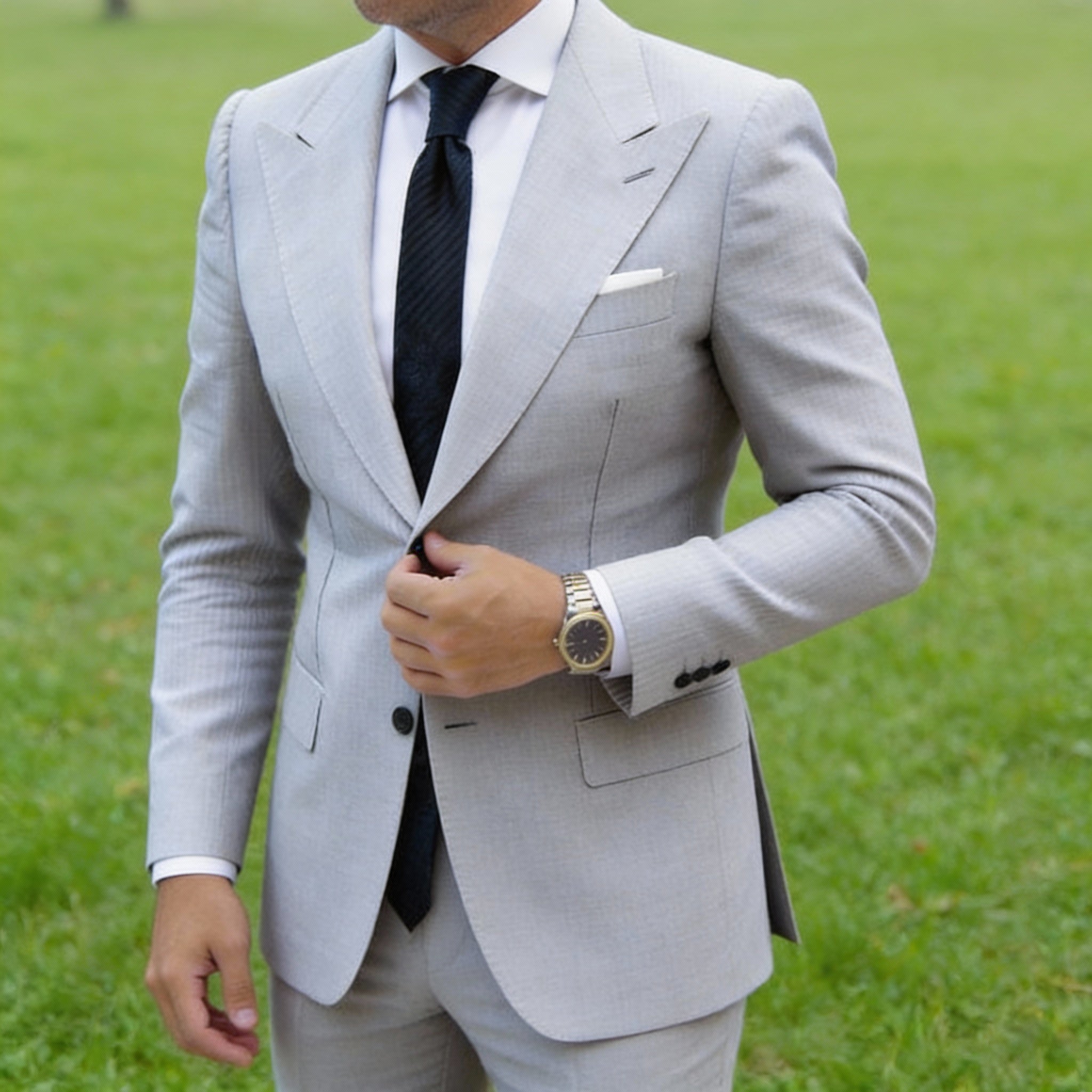 Black With Dark Striped Necktie