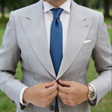 Blue With Black Diagonal Stripes Necktie