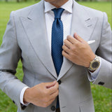 Blue With Black Diagonal Stripes Necktie