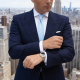 Light Blue With White Stripes Necktie