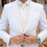 Light Beige With Light Beige Floral Branch Necktie