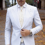 Beige Beige Floral Necktie