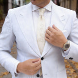 Beige Beige Floral Necktie