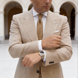 Light Brown With Dark Brown Floral Necktie