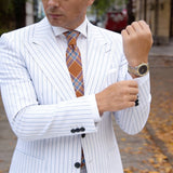 Brown With Blue Plaid Necktie