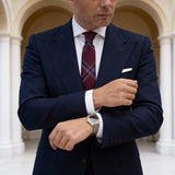 Burgundy With Blue Plaid Necktie