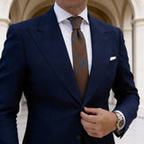 Brown With Gray Plaid Necktie