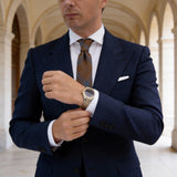 Brown With Gray Plaid Necktie