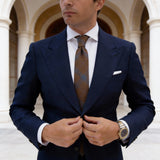 Brown With Gray Plaid Necktie