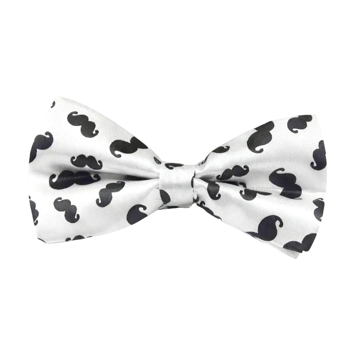 White with Black Mustache Bowtie