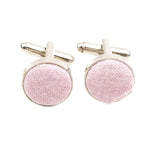 Silver Pink Solid Cufflink