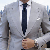 Beige With Dark Brown Houndstooth Necktie