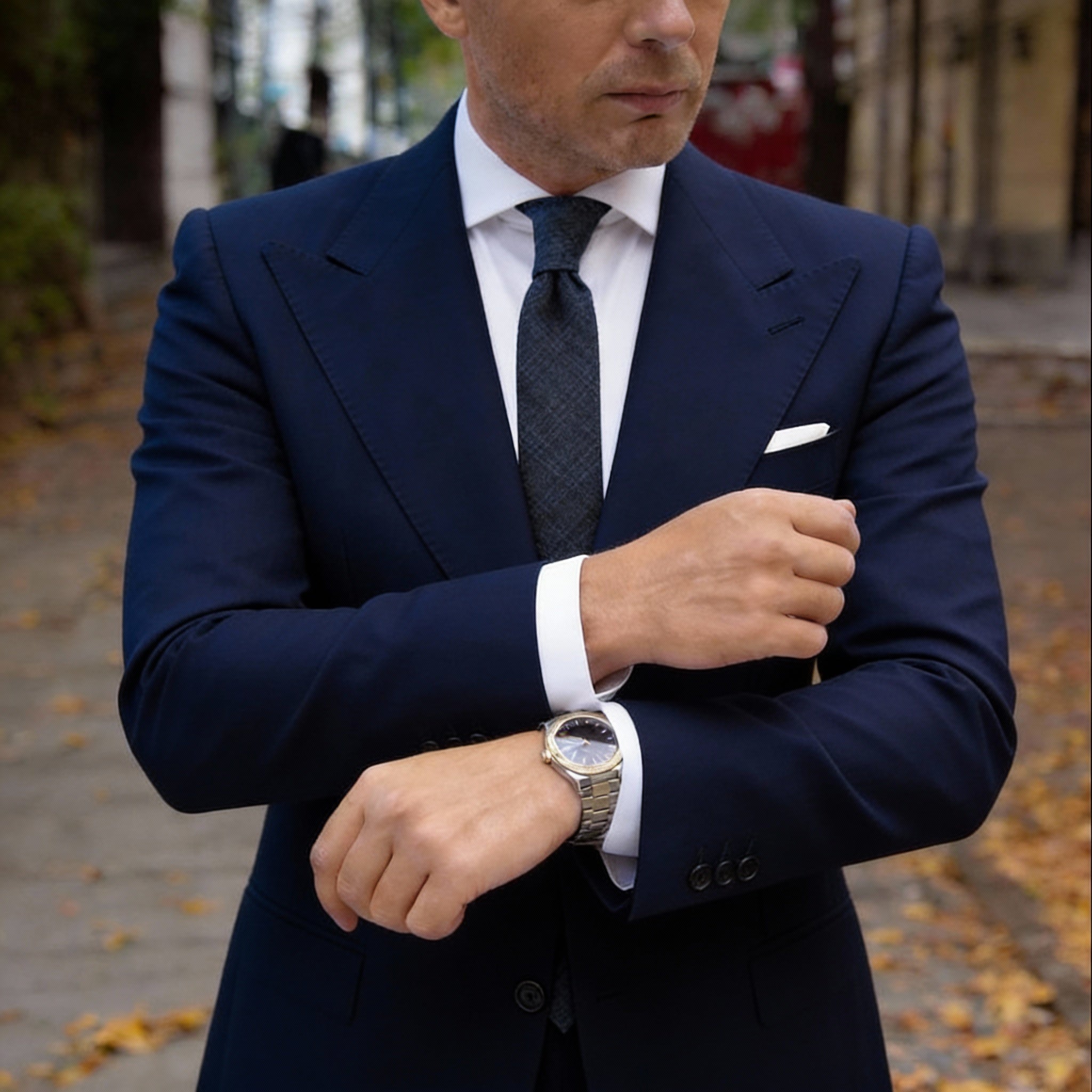 Black Gray With Gray Checkered Necktie