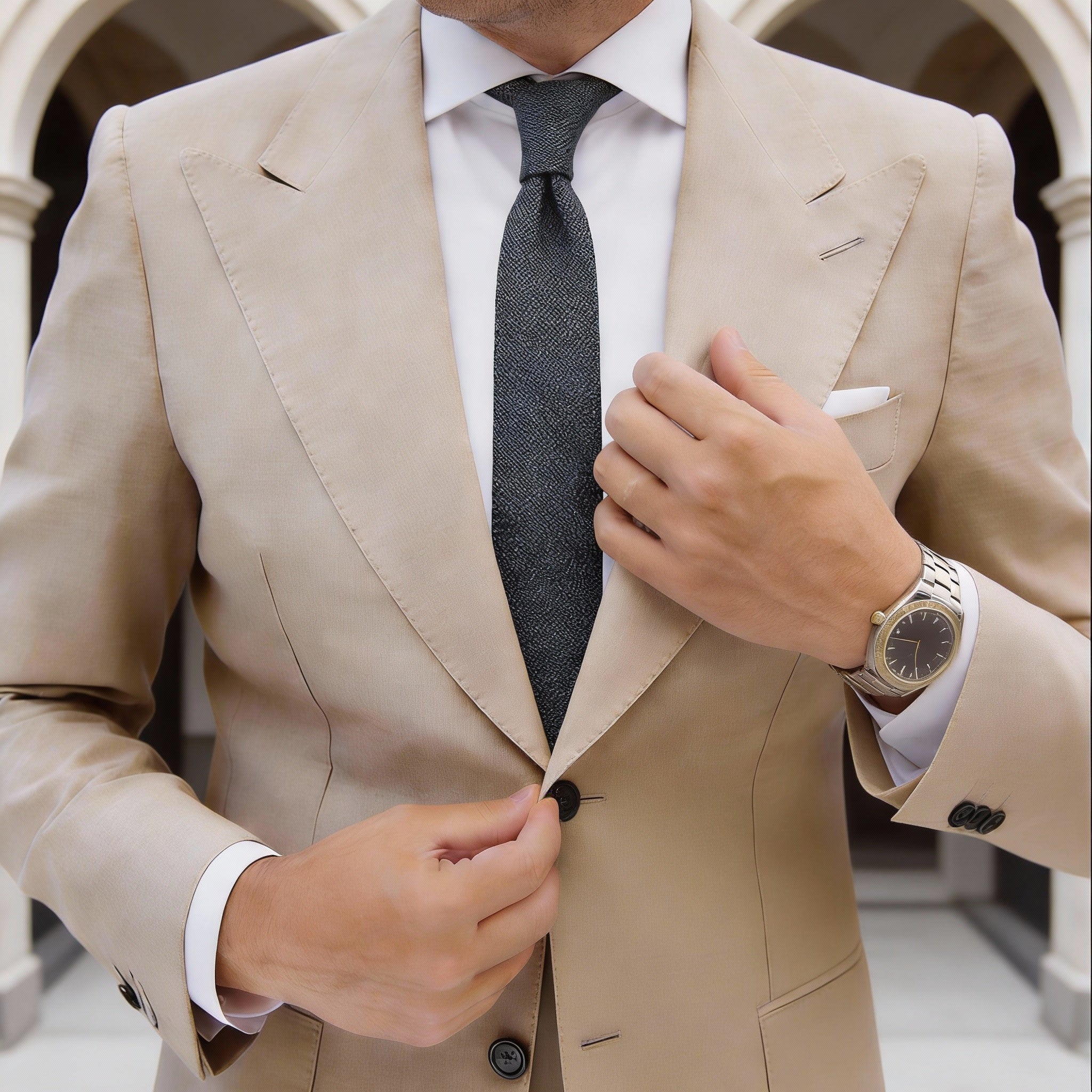 Black Necktie With White Microdots