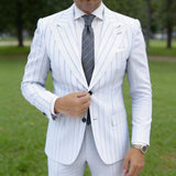 Gray With White Stripes Necktie