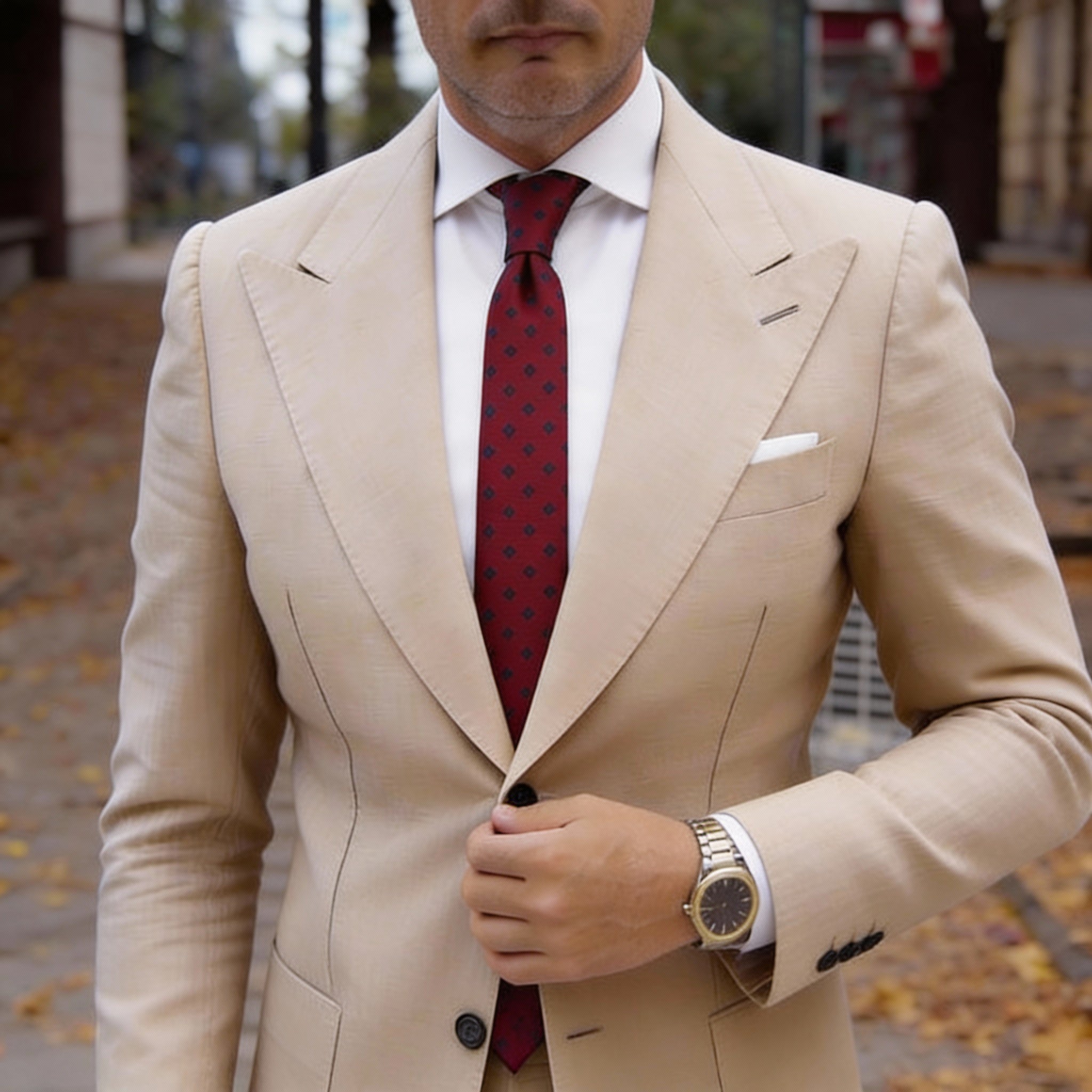 Red With Blue Diamond Necktie