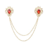 Gold Red Rhinestone Accessorie