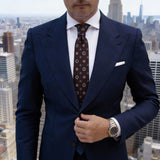 Dark Brown With Red And White Floral Necktie