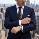 Dark Brown With Red And White Floral Necktie