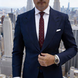 Navy Blue With Red Emblem Necktie