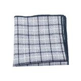 Light Blue Navy Plaid Pocket Square