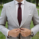Burgundy With Blue Emblem Necktie