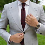 Burgundy With Blue Emblem Necktie