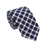 Navy White Plaid Necktie