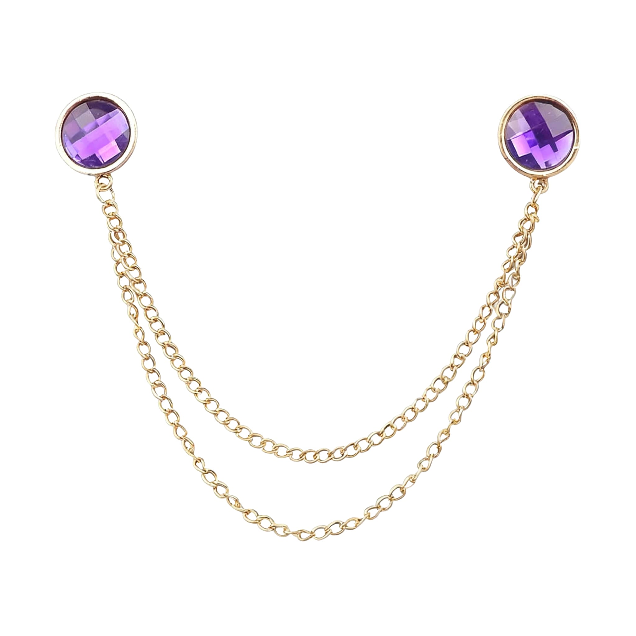 Gold Purple Solid Lapel Pin