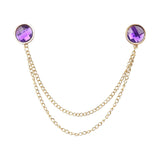Gold Purple Solid Lapel Pin