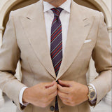 Purple With Red Striped Necktie